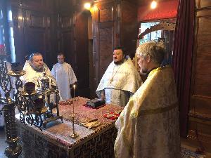 25 ноября 2019 г. Архимандрит Александр (Заркешев) возглавил Литургию в храме преп. Сергия Радонежского в Будапеште.